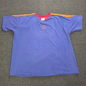 Vintage Nike T-Shirt Mens XXL Blue 90s Embroidered Center Swoosh Colorblock